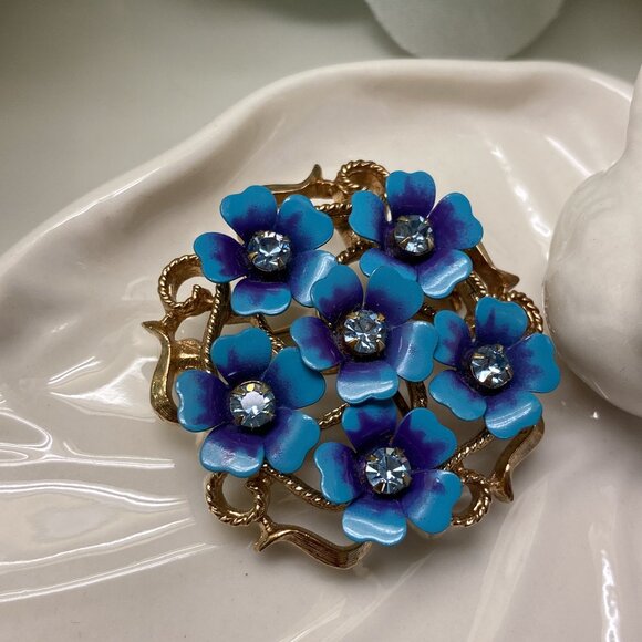 LOT/COLLECTION RHINESTONE BROOCHES (SWAROVSKI, MONET, AVON, STAR AUSTRIA, ROMAN) - Picture 7 of 11